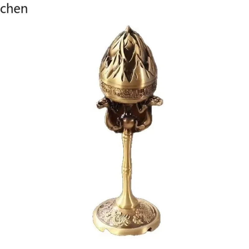 

brass dragon and phoenix boshan bamboo incense burner indoor home furnishing desk tea room incense ornaments