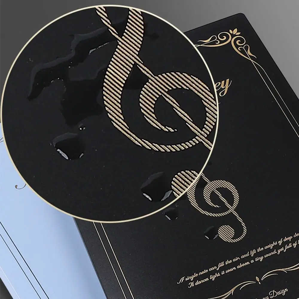 1pc A4 Sheet Music Folder Anti-Glare Treble Clef Design Music Score Storage Book Clear Pocket Piano Guitar Music Organizer