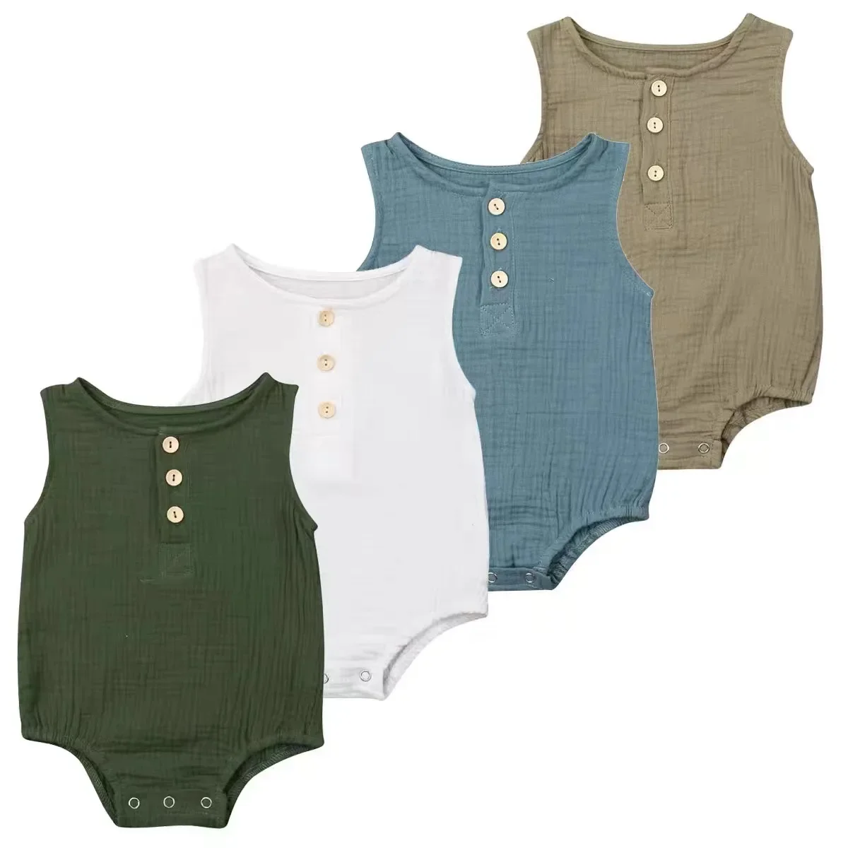 

2023 Summer Baby Bodysuit Newborn Clothes Sleeveless Wrapped Fart Suit Male and Female Baby Triangle Climbing Suit