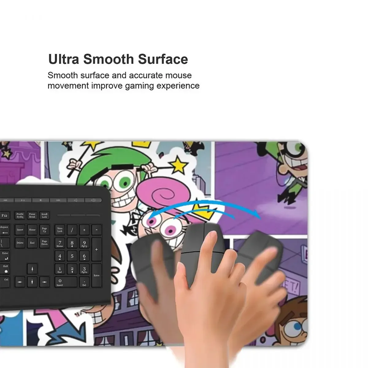 Estilo cômico cosmo, wanda e timmy design grande mouse pad teclado de computador tapete de mouse gamer pc portátil tapete de mesa de escritório