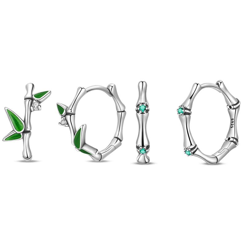 

2026 Popular 925 Sterling Silver Bamboo Leaf Earrings For Women Girls Brilliant Original Fine Birthday Graduation Jewelry Gifts