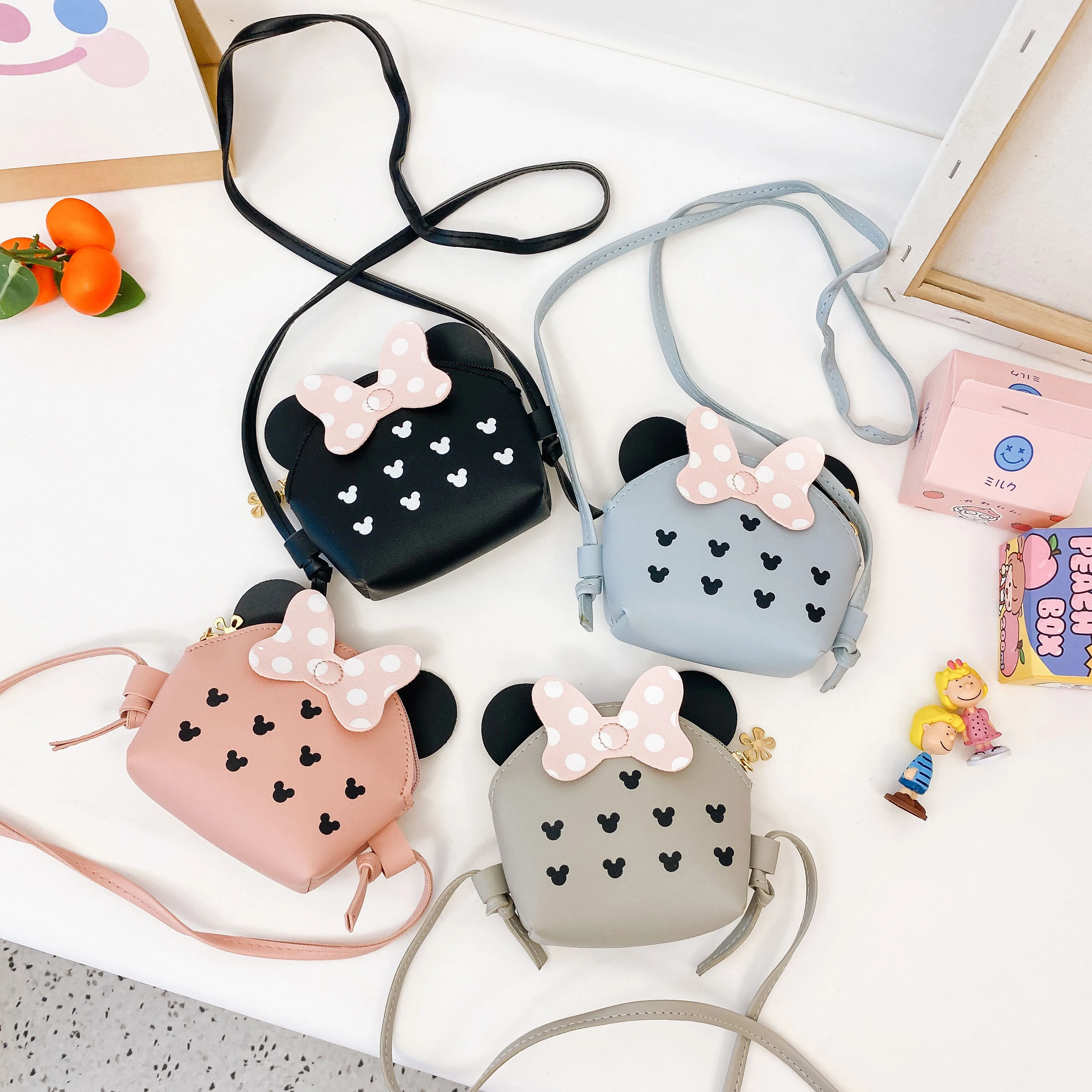 Cute Pu Zip Closure Kid Messenger Bag