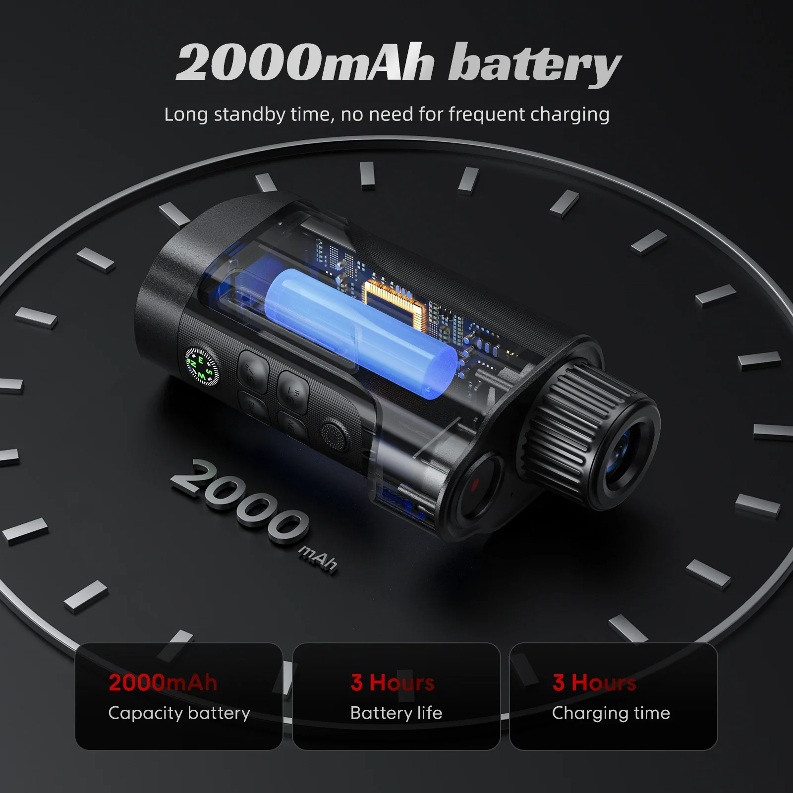 1080P HD جهاز للرؤية الليلية أحادي العين كاميرا تعمل بالأشعة تحت الحمراء 10X التكبير الرقمي تلسكوب الصيد للبحث في الهواء الطلق 800 متر الظلام الكامل