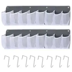 Motorhome Mesh Storage Pockets Caravan RV Pouch Organizer With Bedside Hanging Hooks Camper Accessoires Camping Car Accessory