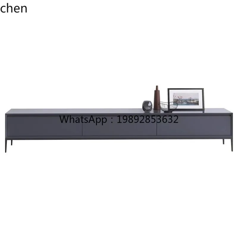 HT Minimalist Lacquer TV Cabinet Coffee Table Set Simple Modern Villa Living Room Solid Wood Nordic TV Stand