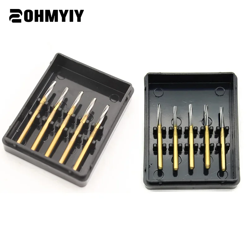 

5 Pcs/box Dental Carbide Burs Tungsten Steel Drills Needle High Speed Handpiece Bur For Tooth Extraction Trimming And Finishing
