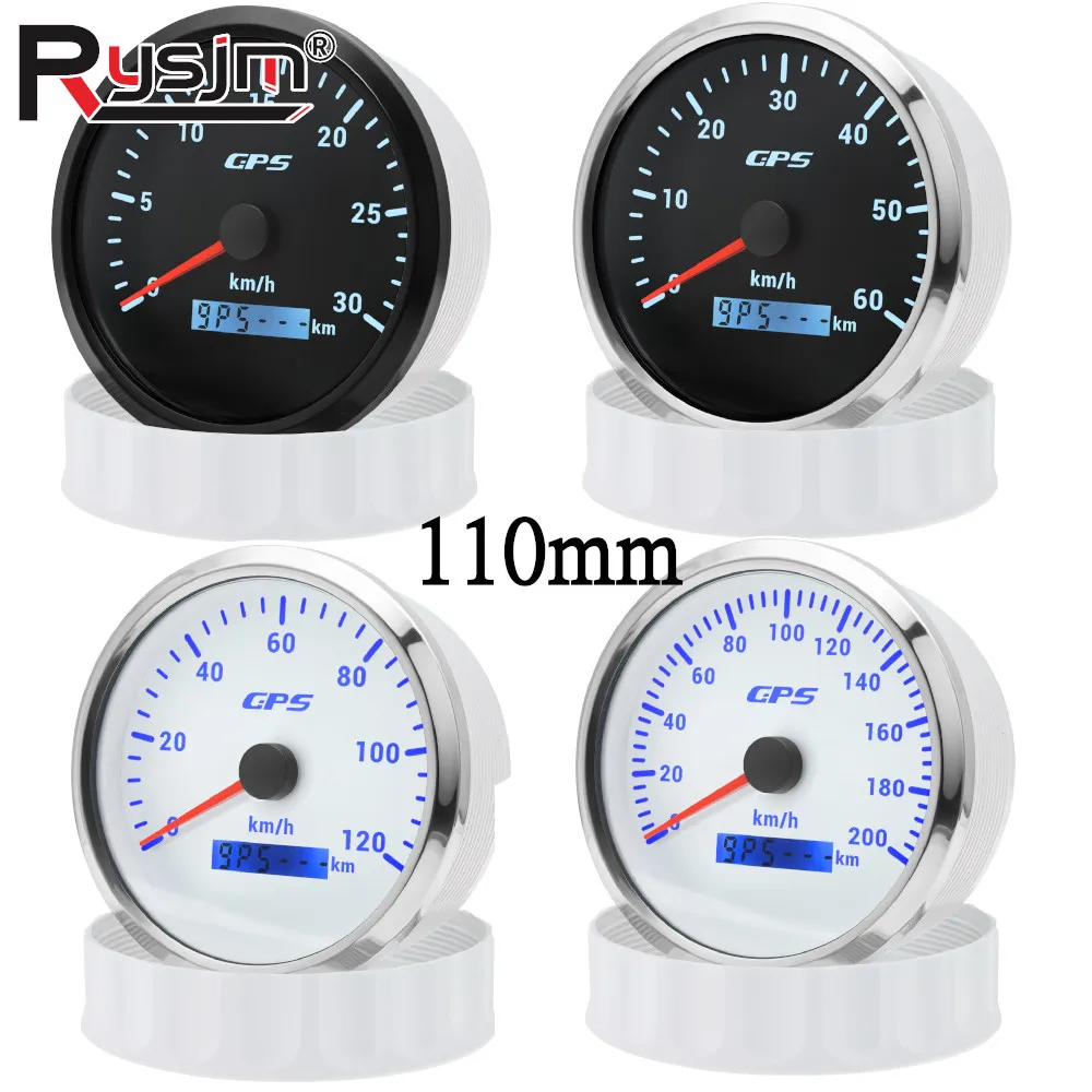 

Универсальный автомобильный GPS-спидометр 110 мм, 0-200 км/ч (120 км/ч, 80 км/ч, 60 км/ч) с 7-цветной подсветкой для яхт, фургонов, лодок, 12В/24В