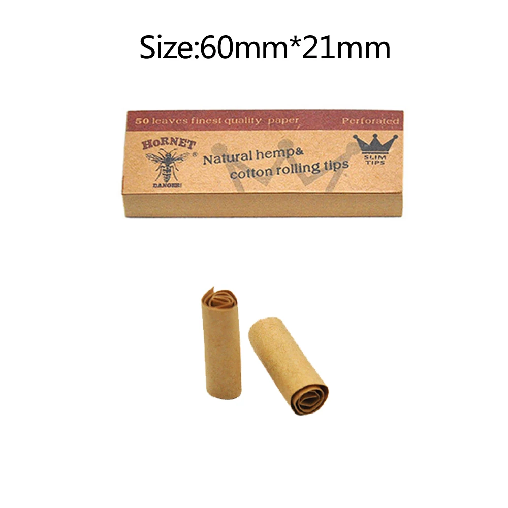 HORNET papel de cigarro Filter Tips 150 x Natural Gum 5MM /6MM Pre Rolled Natural Tips Unrefined Acessórios para cigarros