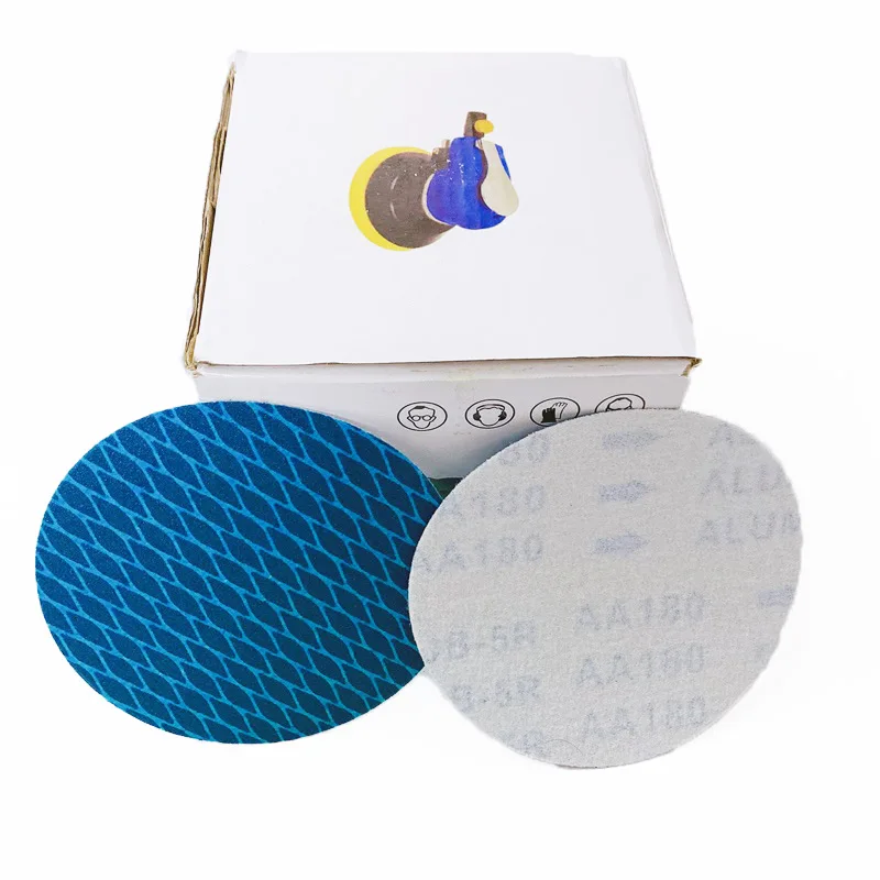 10pcs Blue Sanding Disc 5inch 125mm Orbital Sander Sandpaper Hook and Loop Abrasive Tools For Anti Blocking Rhombus Sanding Disc