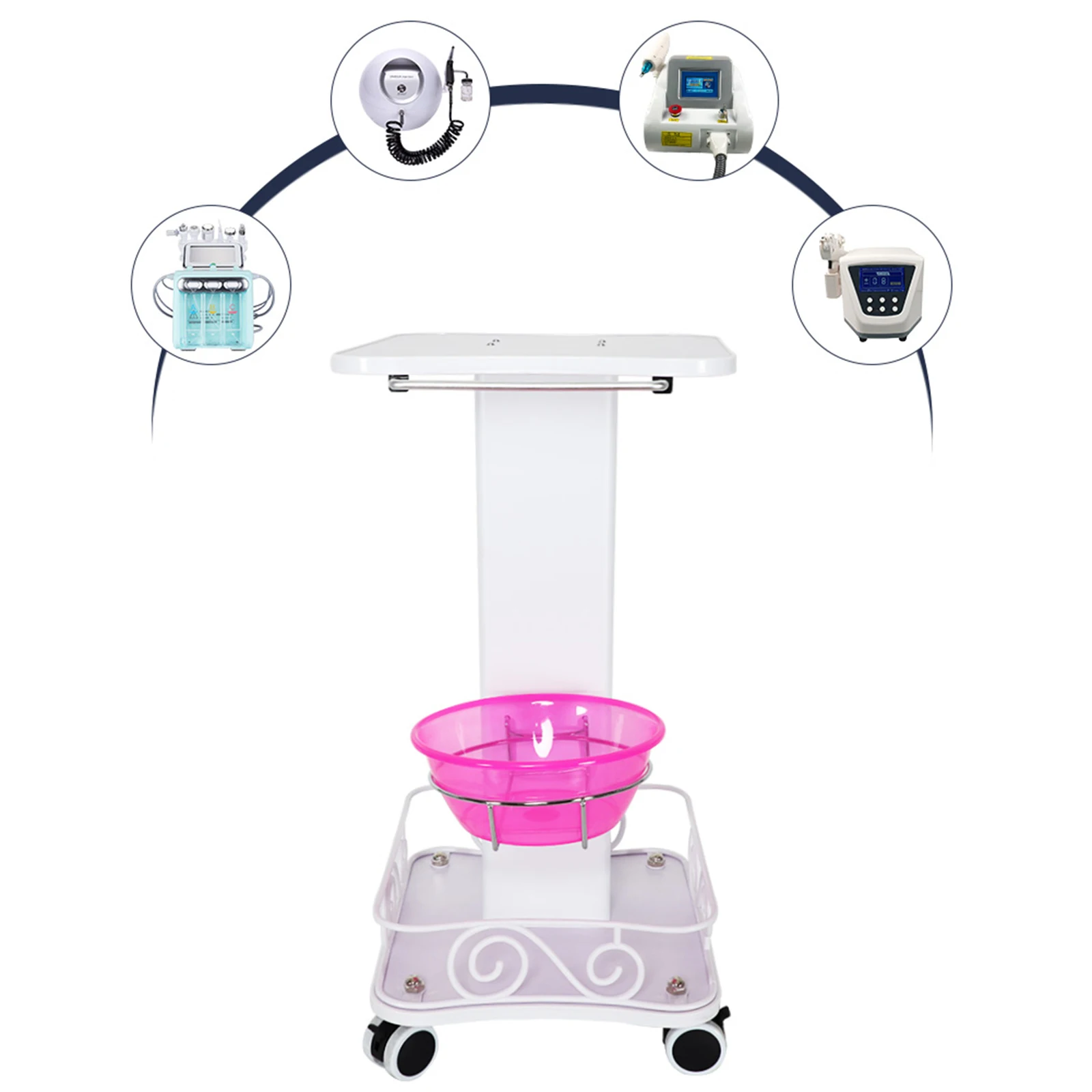 Salon Rolling Trolley Storage Cart Beauty SPA Equipment Machine Organizer Stand max load 40kg