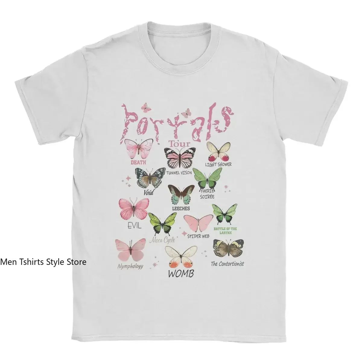 Men T-Shirt Tour Butterflies Full Albums Melanie Martinez Funny Tee Shirt Cotton T Shirt Round Neck Clothing Birthday Present