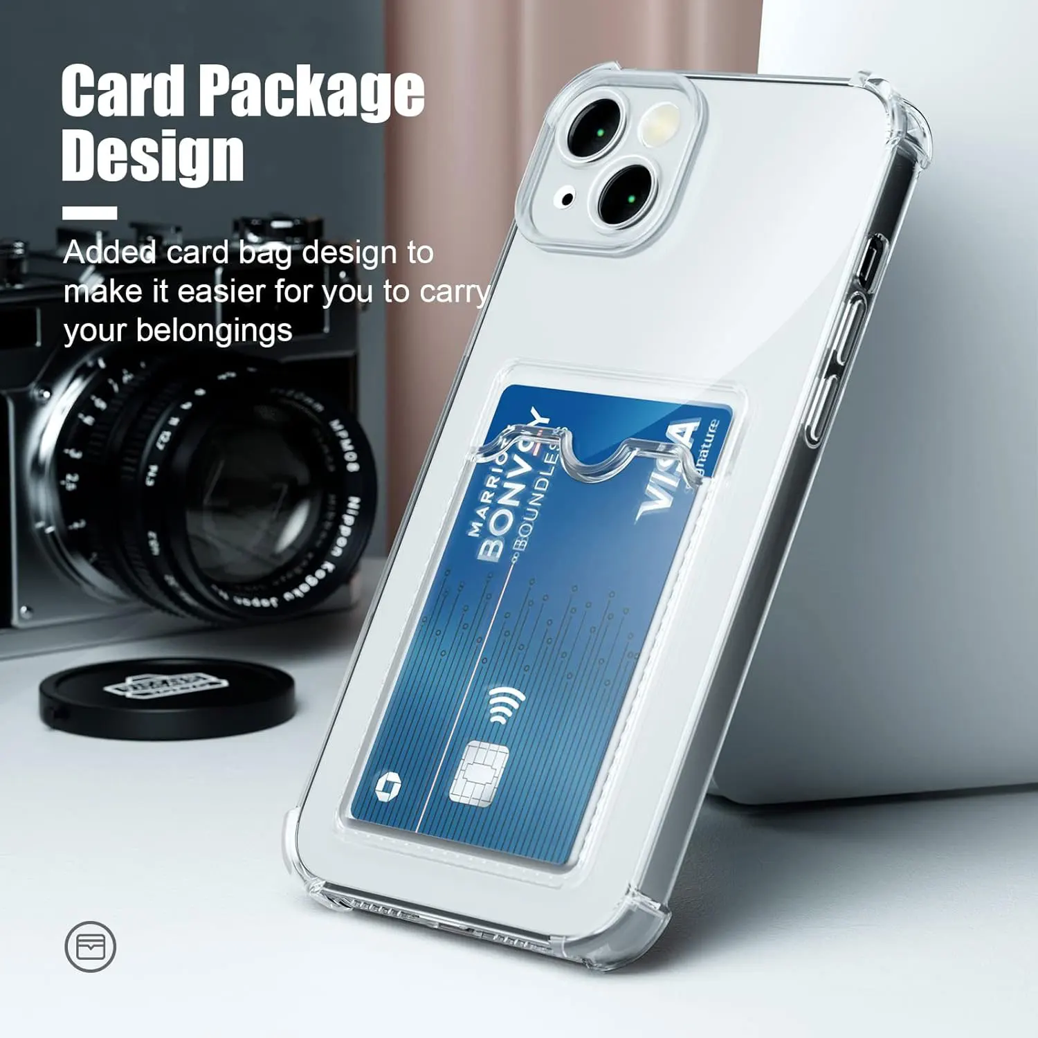 حافظة لهاتف آيفون 17 16 15 برو ماكس غطاء شفاف حقيبة محفظة من البولي يوريثان الناعم مع فتحة للبطاقات مقاومة للصدمات لهاتف آيفون 17 اير 14 بلس 13 12 11 #5