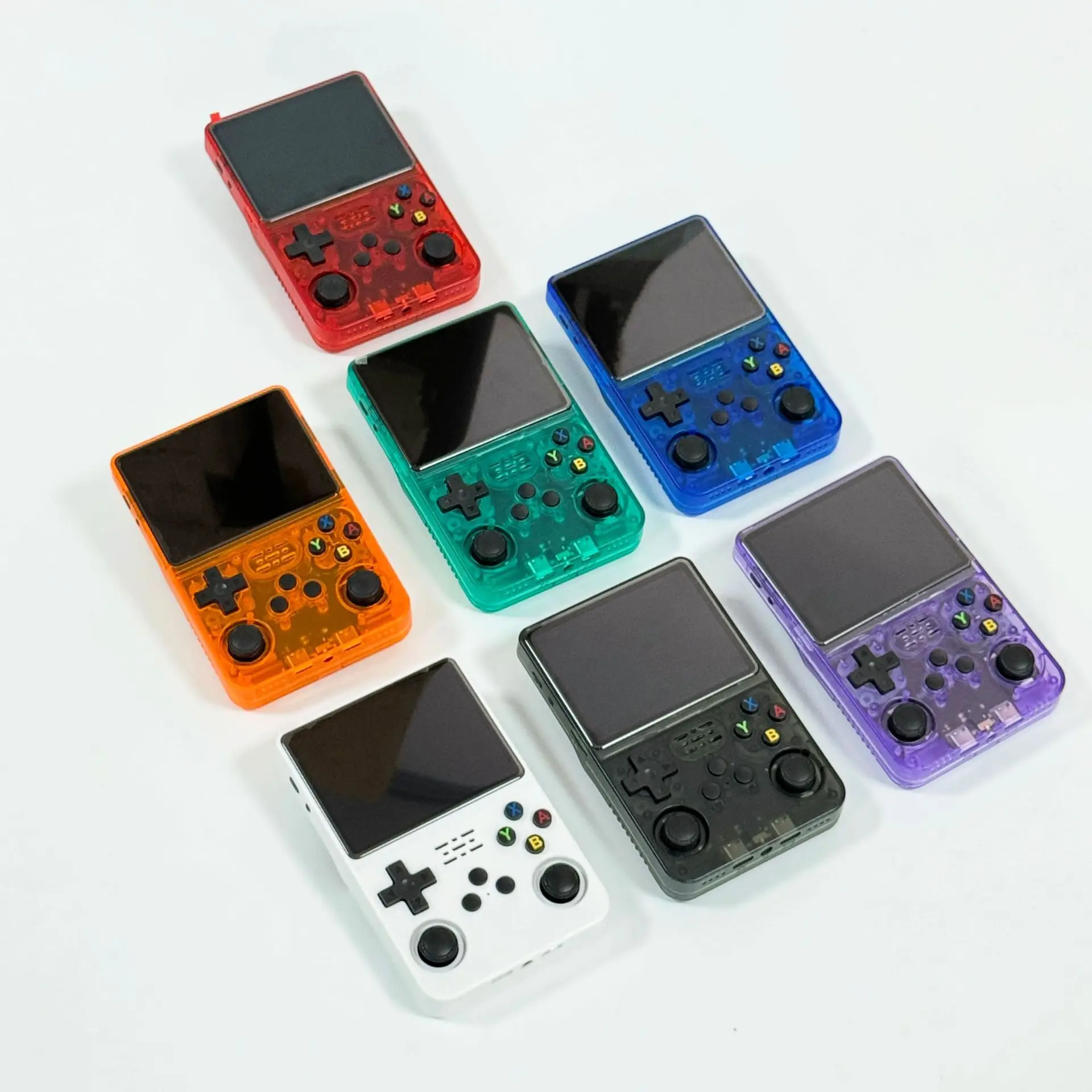 R36S ريترو وحدة تحكم بجهاز لعب محمول 64G128G Linux OS مشغلات فيديو محمولة 3.5 بوصة IPS شاشة 20000 + ألعاب كلاسيكية جيب مدمج