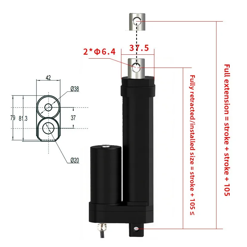 IP68 Waterproof Electric Linear Actuator Silent DC Linear Motor Industrial Grade High Thrust Durable Dustproof