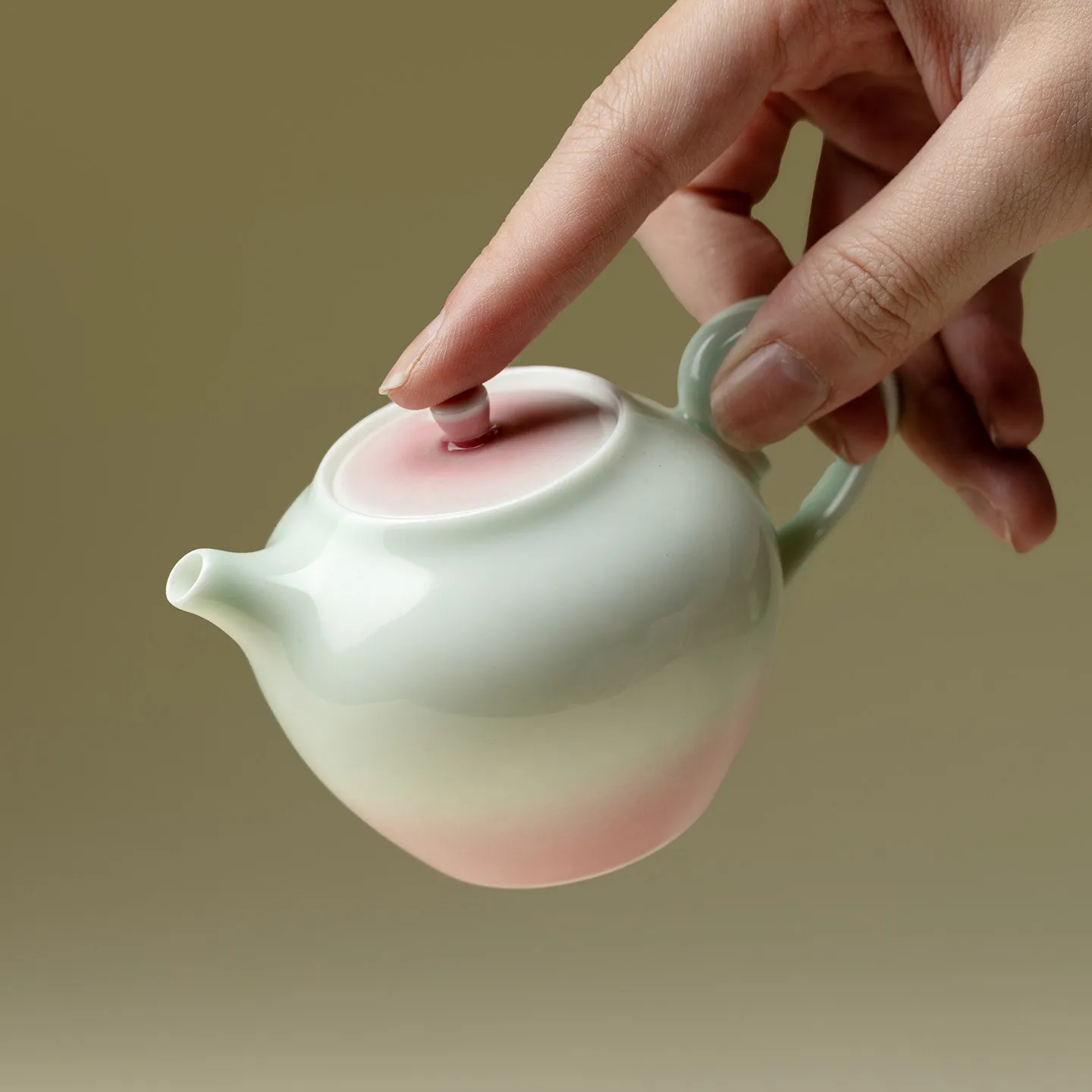 Ino Kiyosong Gradient Exquisite Beauty Teapot Shadow Pink Creative Dispenser Handmade Ceramic Kung Fu Tea Set