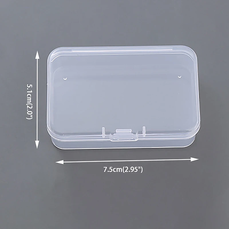 2PCS Square Plastic Transparent Storage Box Small Items Sundries Organizer Case Jewelry Beads Container Box Tools Accessories