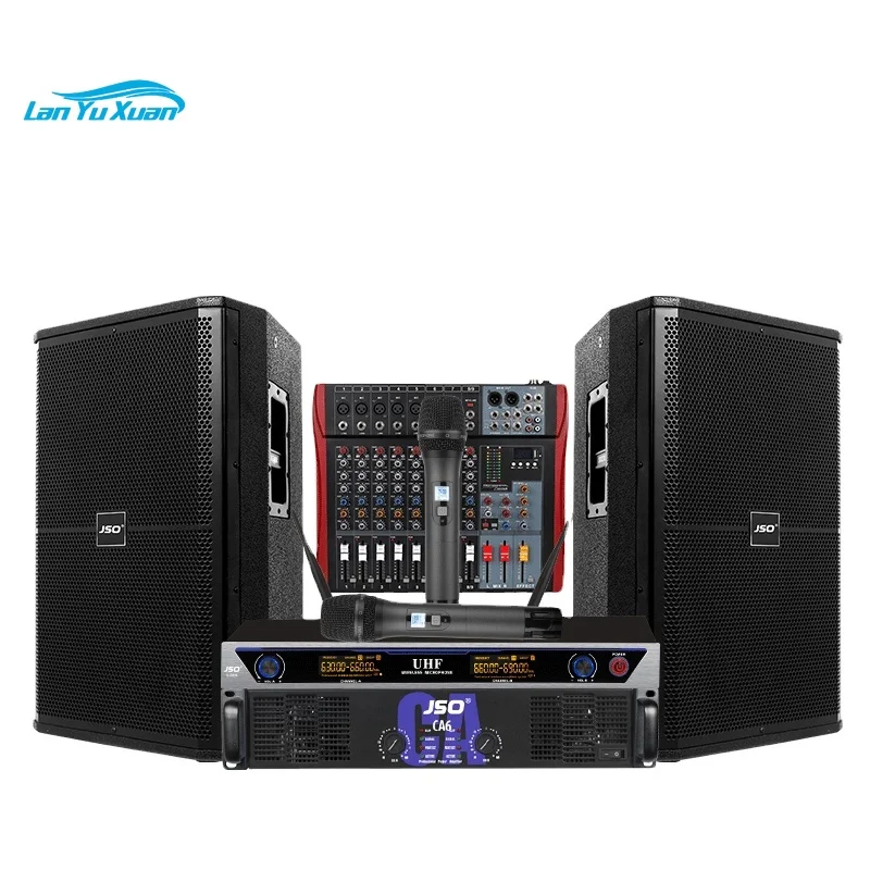 

Professional Stage Performance 15 Inch Single Double Speakers Set Outdoor Wedding KTV & Conference Equipment Full Set