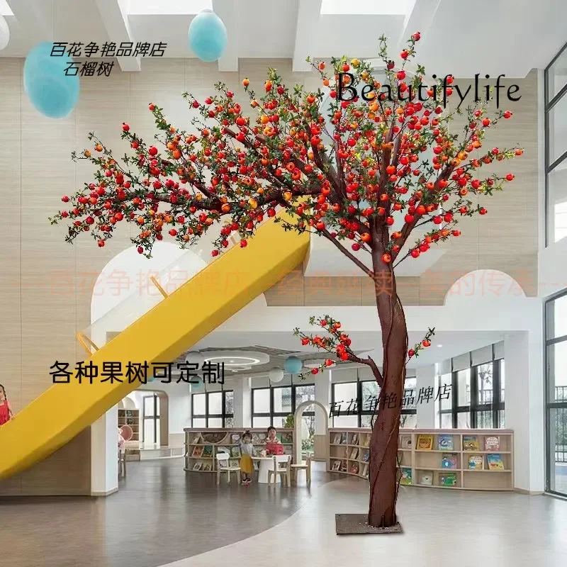 Simulation Fake Pomegranate Apple Tree Interior Modeling Floor Ornaments Decoration