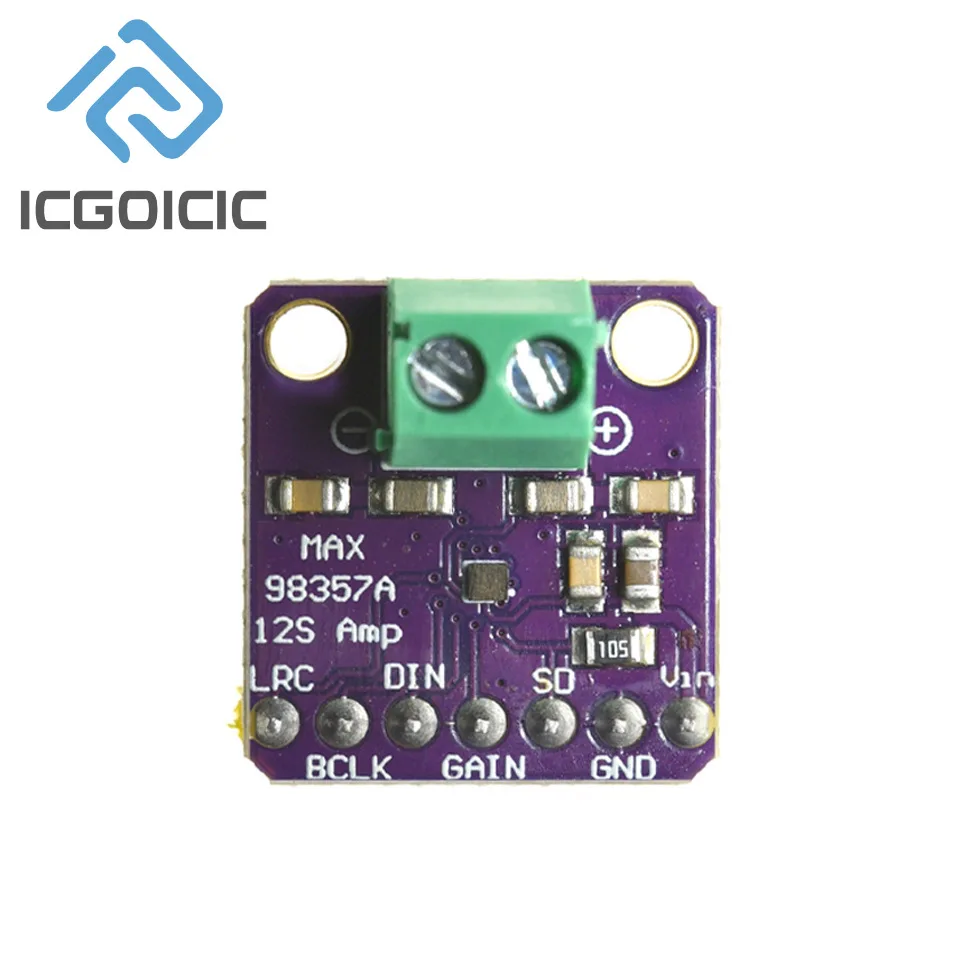 Módulo amplificador classe D MAX98357 I2S 3W – DAC sem filtro para projetos de áudio Raspberry Pi e ESP32