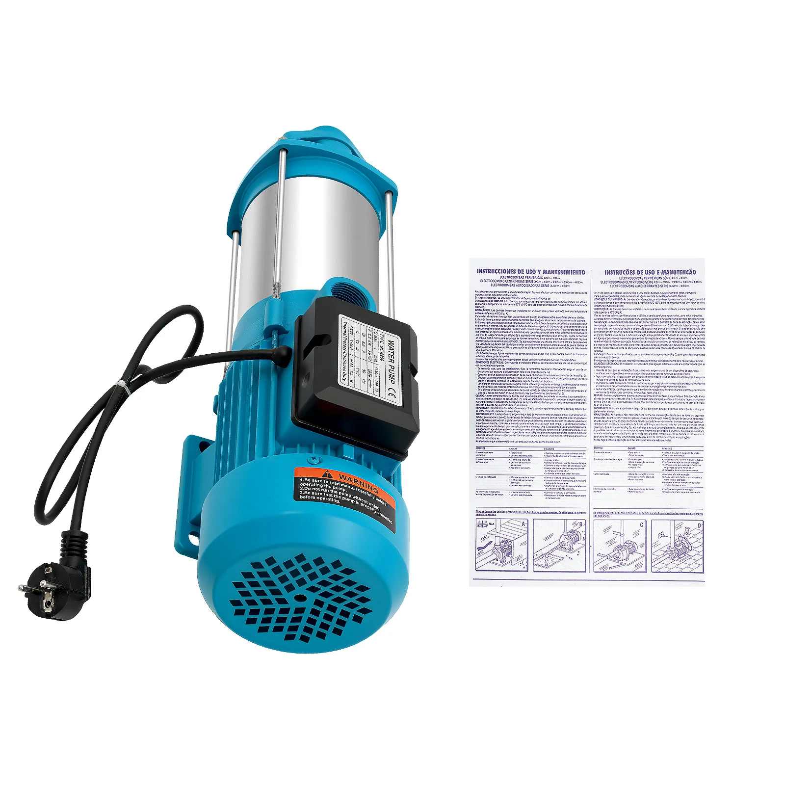 Edelstahl-Kreiselpumpe 2200W Selbstansaugende Wasserpumpe 2850 U/min für Flüssigkeitstransport und Kühlsysteme – Detail 7