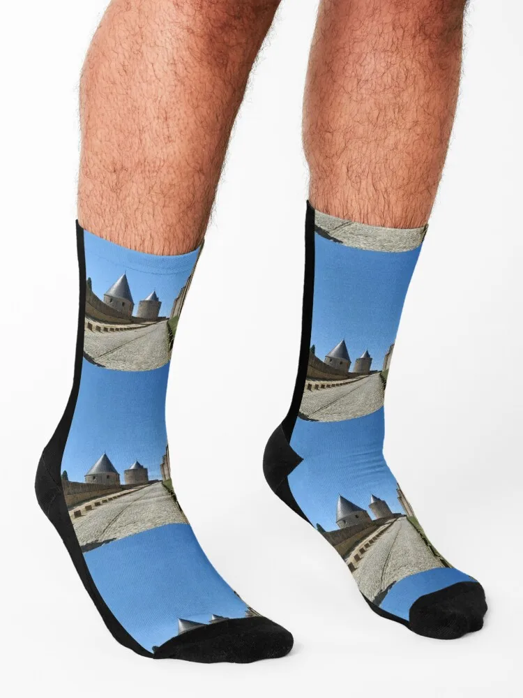 Carcassonne castle Socks Thermal man winter essential anti-slip aesthetic Socks Female Men's