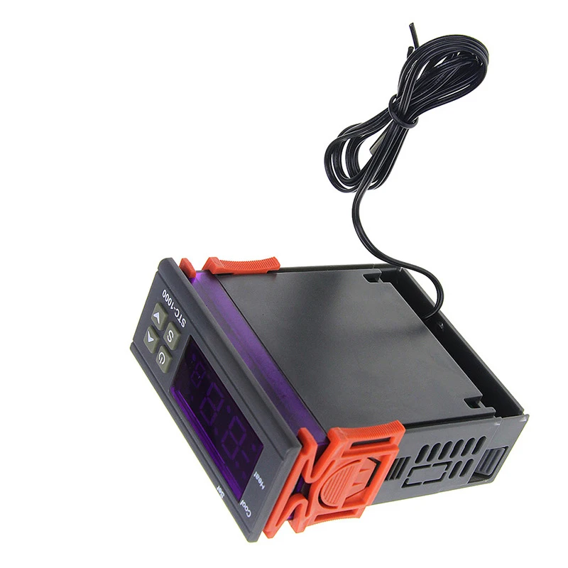 Modulo interruttore regolatore di temperatura digitale per incubatori relè termostato LED 10A riscaldamento/raffreddamento 12V/24V 100V-220V