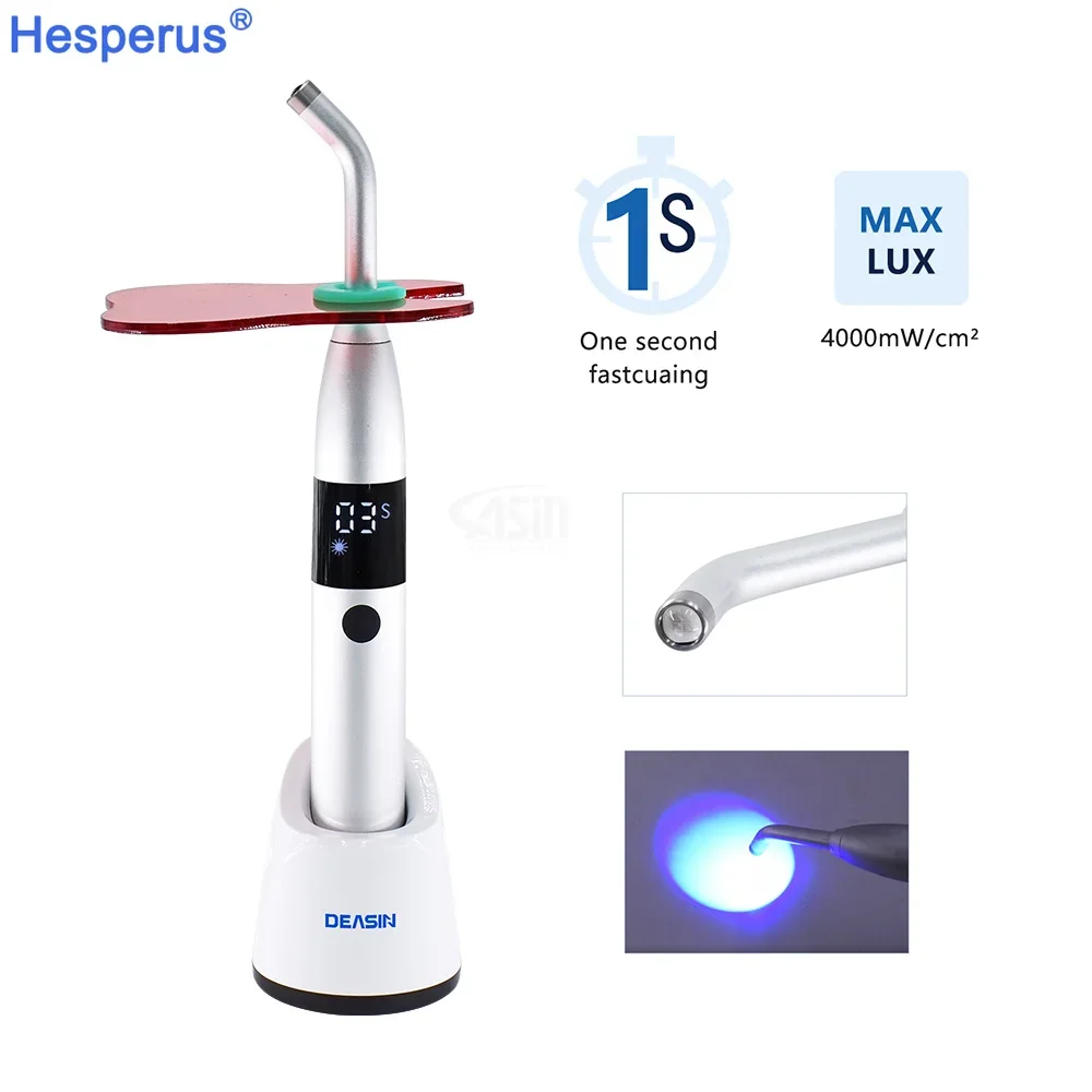 Powerful 1 Second Den tal LED Light Curing Den tal Led Cure Lamp High Power Blue Lights Intensity Wide Spectrum Wireless Cordles