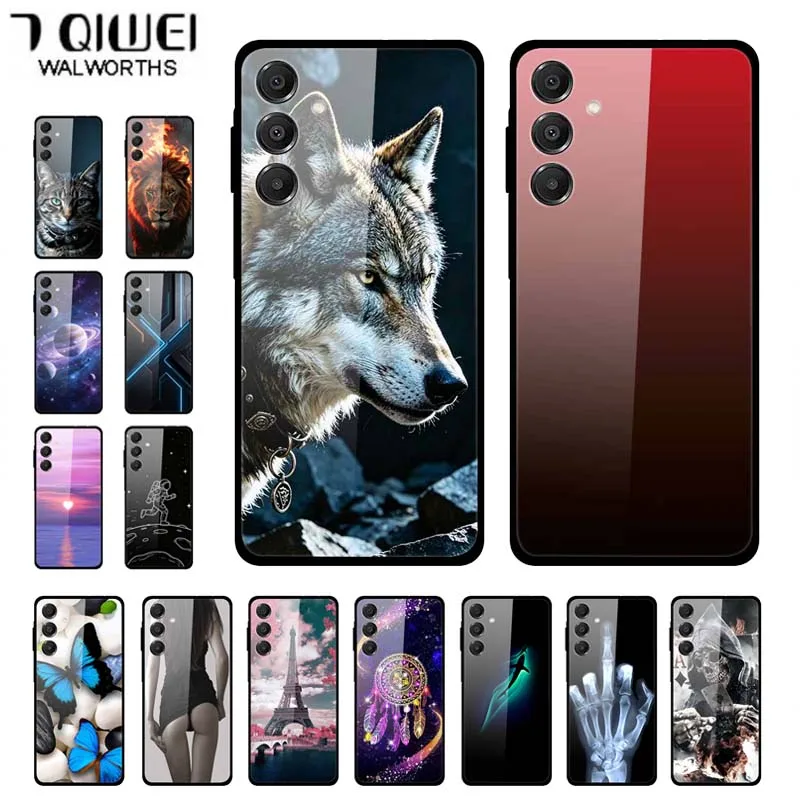For Samsung Galaxy A36 Case Luxury Tempered Glass Hard Back Cover for Samsung Galaxy A36 5G Protective Bumper For Samsung A36 5G