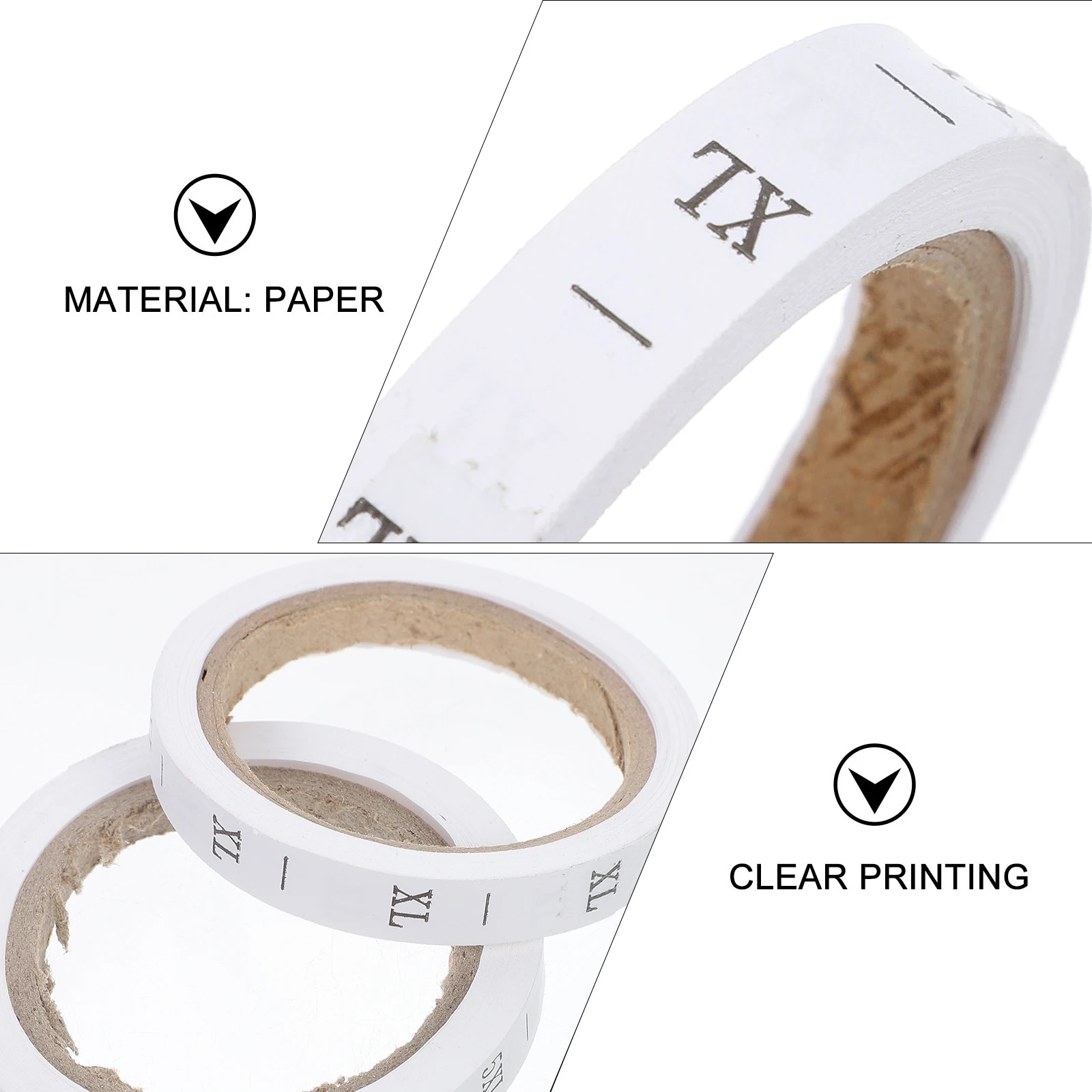 

8pcs 8 Rolls Woven Garment Size Tags Clothes Mark School Uniform Labels Reusable Iron-On Paper Clothing Tags For Apparel Retail