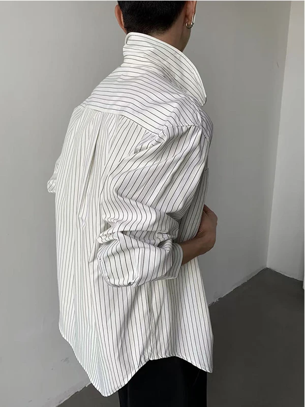 

Loose Casual Striped irt Men Women Long Sve Versatile Spring Autumn New Sle Comfortable Breathable Polyester Fiber