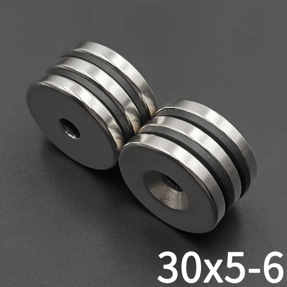 1/3Pcs Rare Earth 30x5mm Magnets with Holes, Disc Countersunk Hole Magnets for Scientific, Industrial, Tool Storage etc