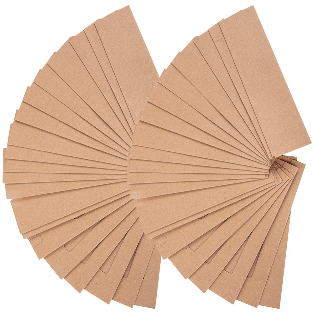 

50 Pcs Fancy Kraft Paper Pen Case Single Sleeve Packaging Bags Office Accessories