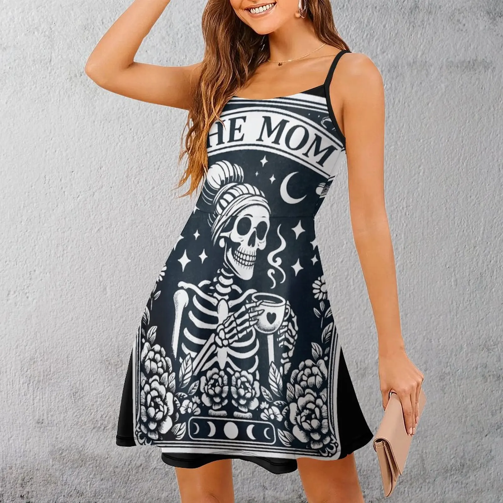 

Sexy Woman's Gown The Dress THE MOM Skeleton Floral Art Women's Sling Dress Cute Vacations Sarcastic