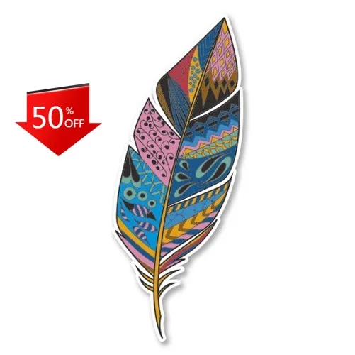 

Feather Artistic Drawing Design Unique Laptop Car Window Bumper Decoration Cute Cool Trendy