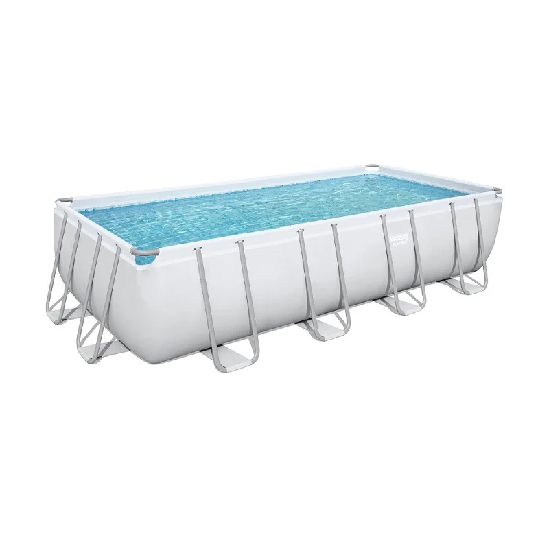 

Best 56465 18' x 9' x 48" Outdoor Power Steel Rectangular Above Ground Swimming Pool Set