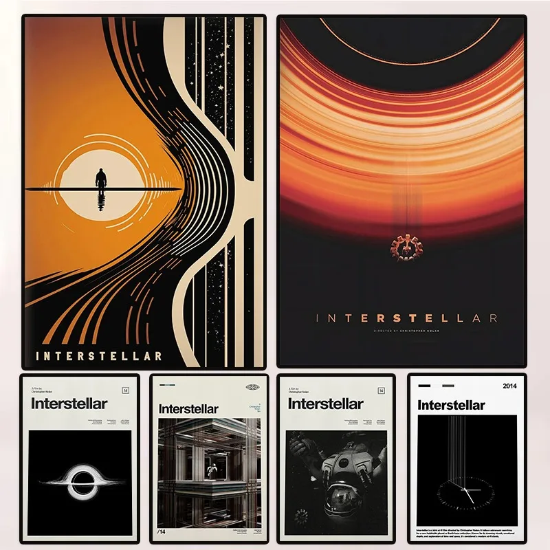 Modern Fantasy Interstellar Movie Poster Mid-Century Minimalist Classic Film Canvas Painting Wall Art for Living Room Home Decor