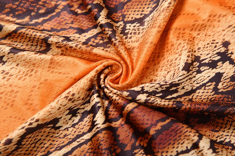 Set da 2 pezzi con stampa serpente sexy Completo da club per donna Top corto a maniche lunghe e pantaloni svasati Festa notturna Compleanno Novità in set coordinati