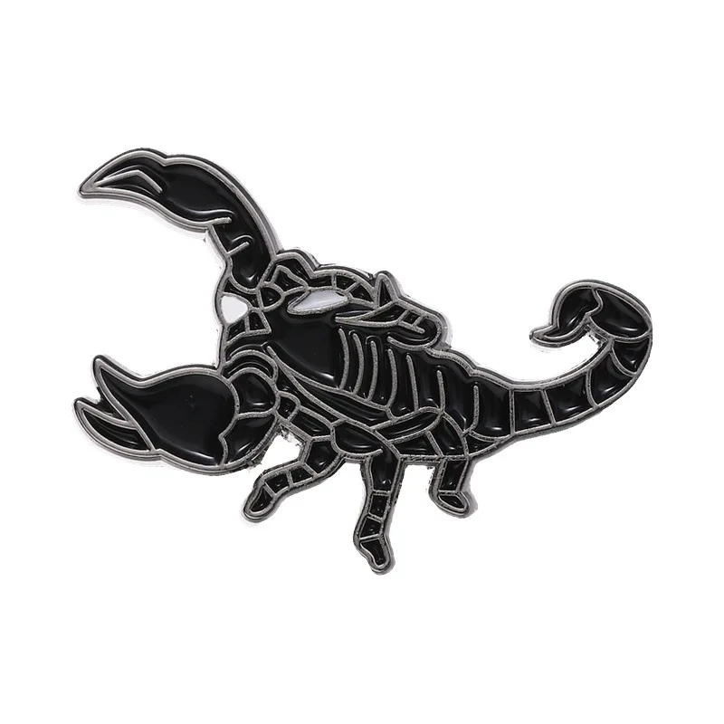 Dark scorpion-shaped badges, Cartoon insect animal series alloy pins, accessory for clothing and bags, gifts for friends