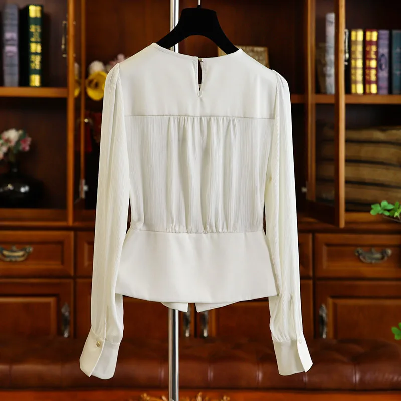 2024 New Long Sleeve Chiffon Blouse Women Shirt Camisas De Mujer