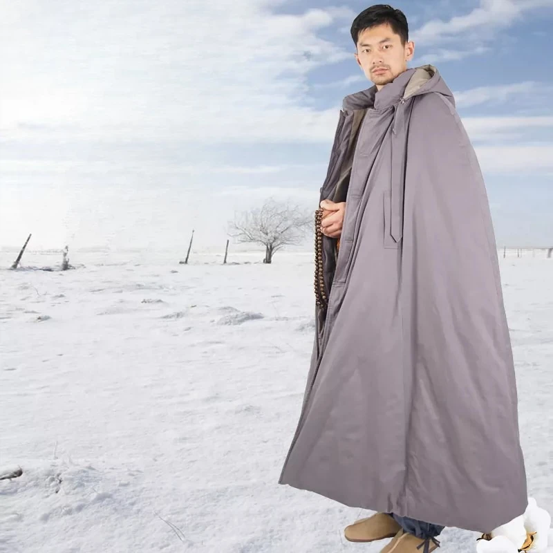 Thickened cotton long meditation cloak meditation cloak Guanyin cloak monk clothing layman