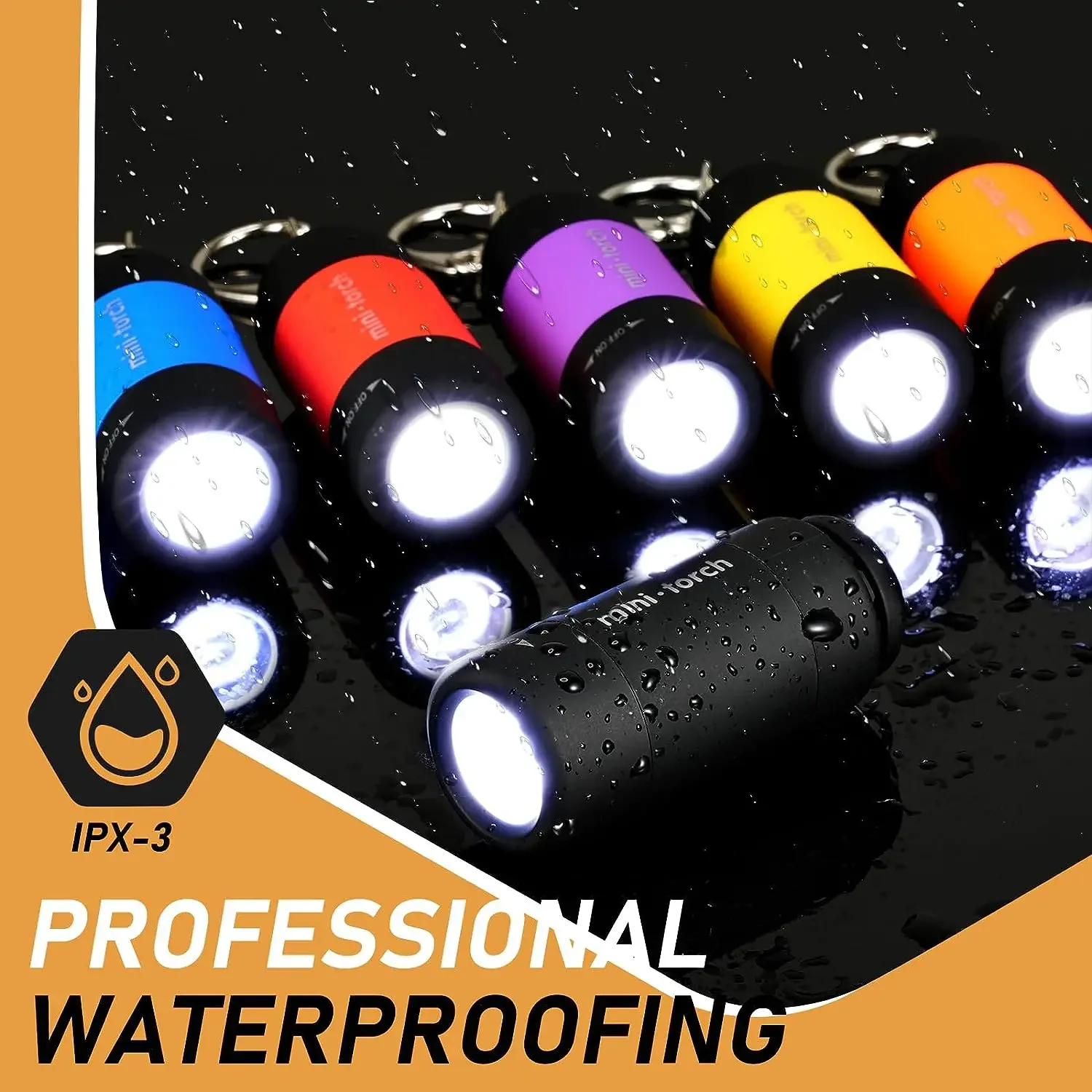 Mini Flashlight Pocket-sized Keychain Light USB Keychain Flashlights Small Key Ring Torch for Camping Hiking Emergency 1 Pack