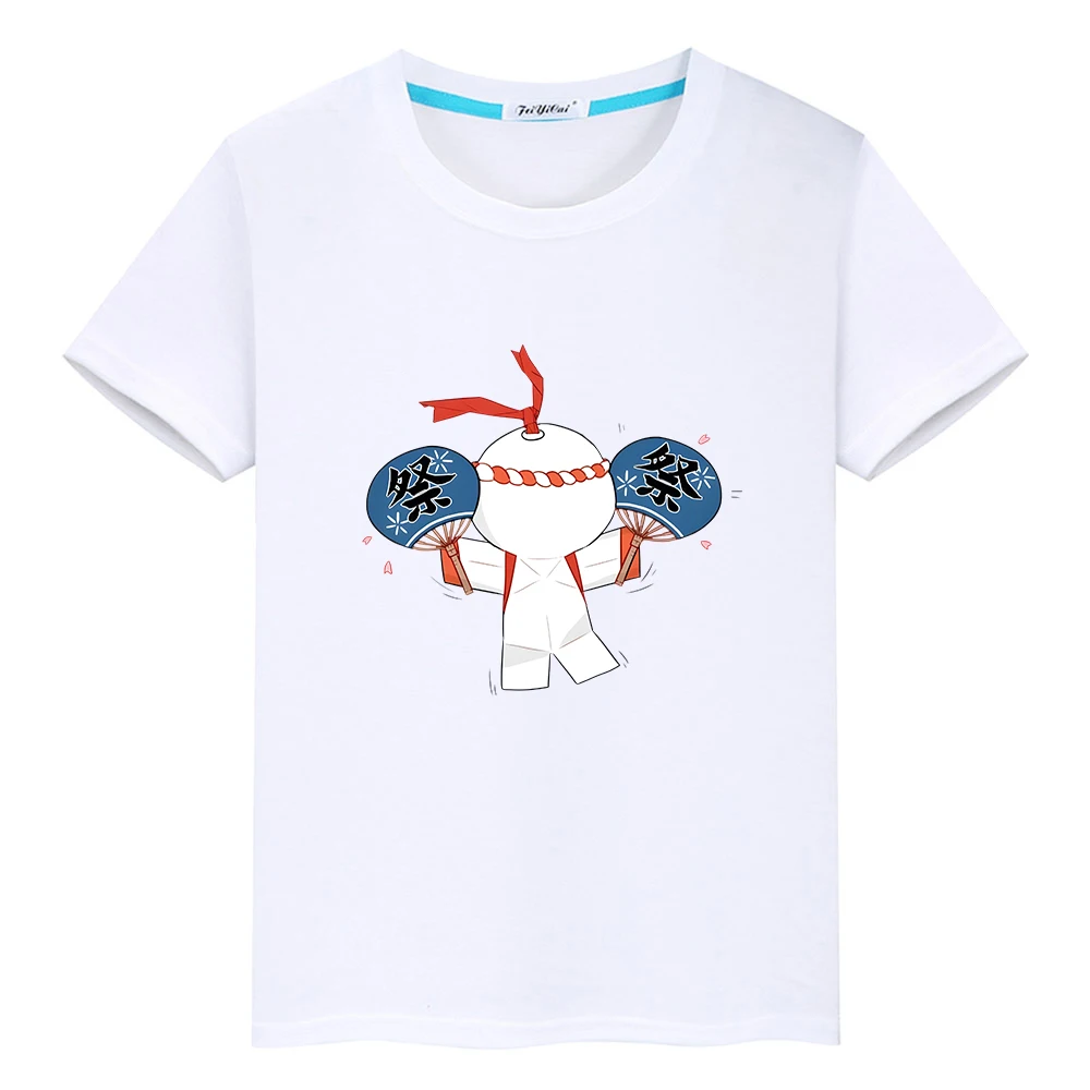 

Onmyoji Cute Paperman Printing T-shirt 100% Cotton Short Sleeve Children Tee-shirt Kawaii Graphic Boys and Girls Tshirt O-neck