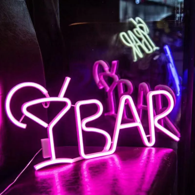 LED BAR Neon Zeichen Licht für Bar KTV Snack Shop Decor Saft Brief Neon Lampe Rohr Weihnachten Wand Dekor mit fernbedienung