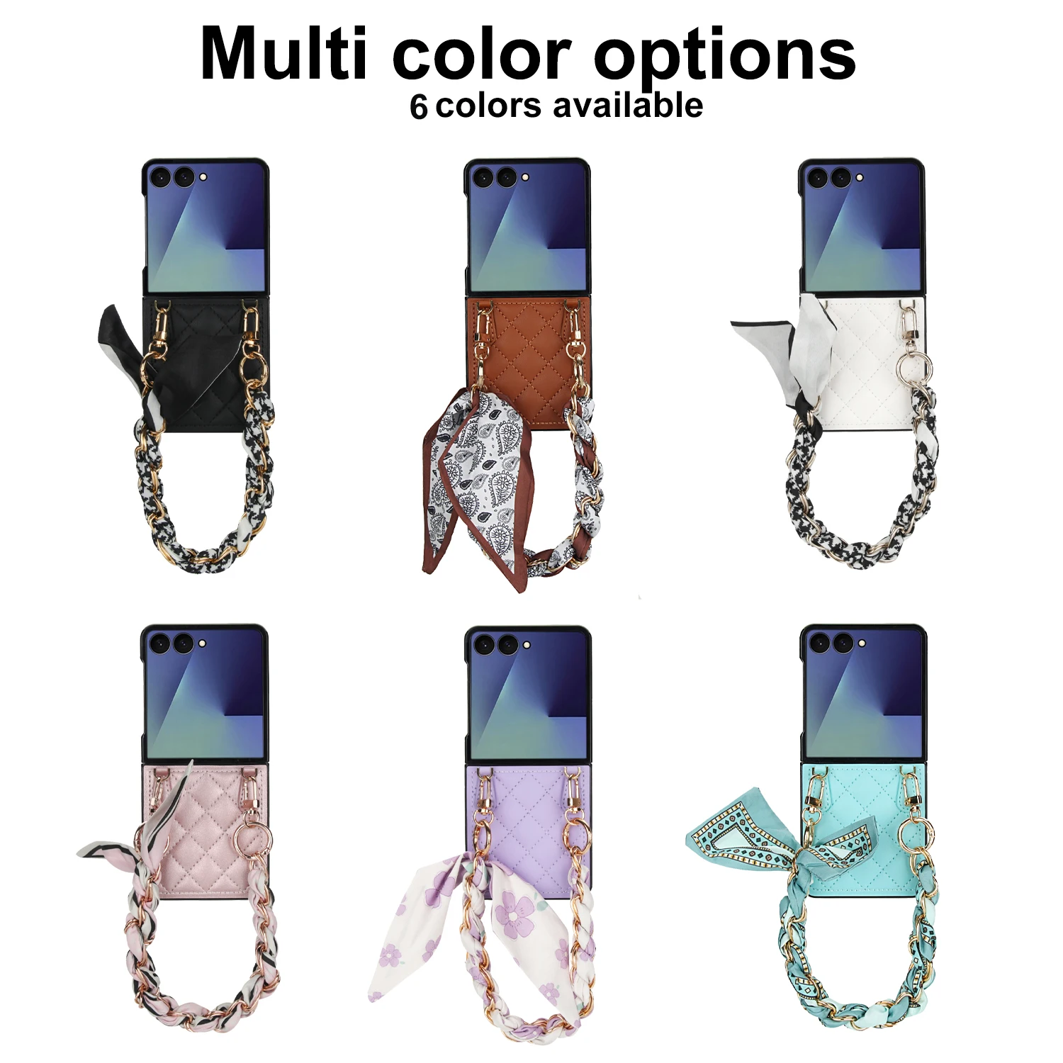 Crossbody Bag Fashion Leather Case For Samsung Galaxy Z Flip 8 7 6 5 4 3 5G Flip8 Flip7 Flip6 5 4 Long Lanyard Wallet Card Cover
