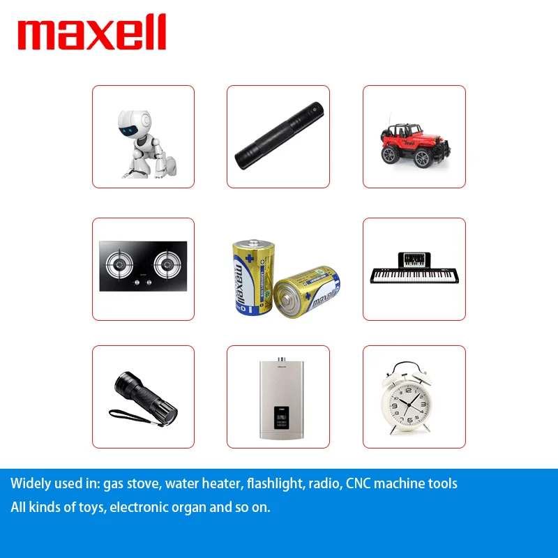 Maxell 1Pcs LR20.D lr20d Water Heater Gas Stove Flashlight D Type 1.5V Alkaline Dry Battery  A98L-0031-0005 A06B-6050-K061