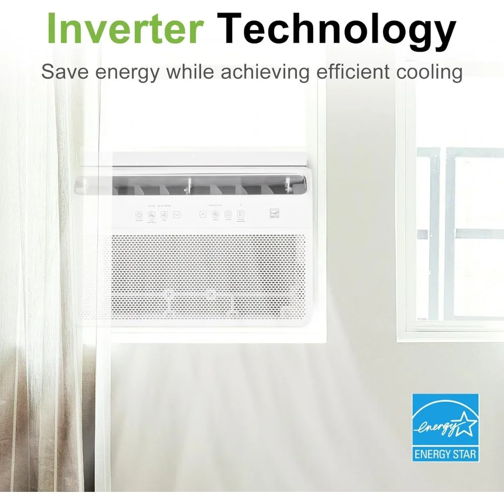 مكيف هواء بنافذة عاكس ذكي للمكتب المنزلي ، توفير فائق ، تمكين الواي فاي الهادئ للطاقة ، تبريد بالأقدام المربعة ،