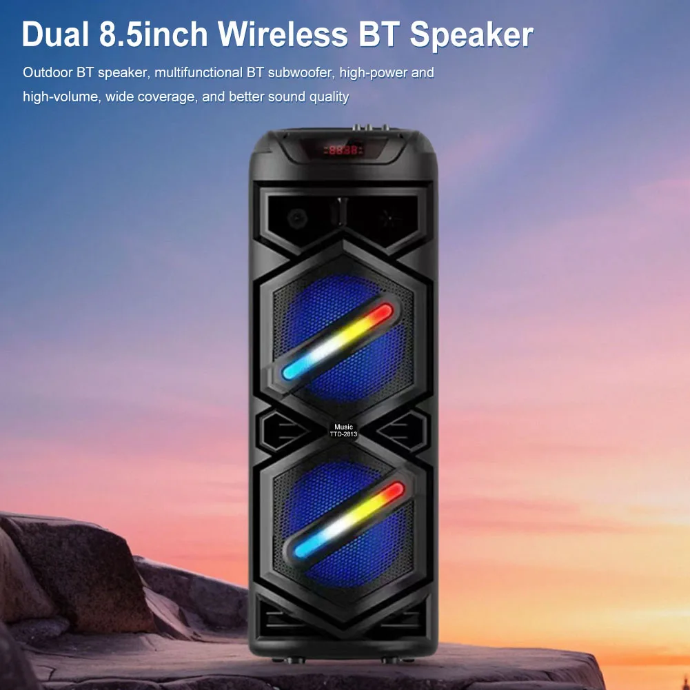 Bluetooth-Compatible Speaker Wireless Portable Speaker Subwoofer Stereo Loud Speaker Loud Boom Box Support FM Radio Stereo Sound