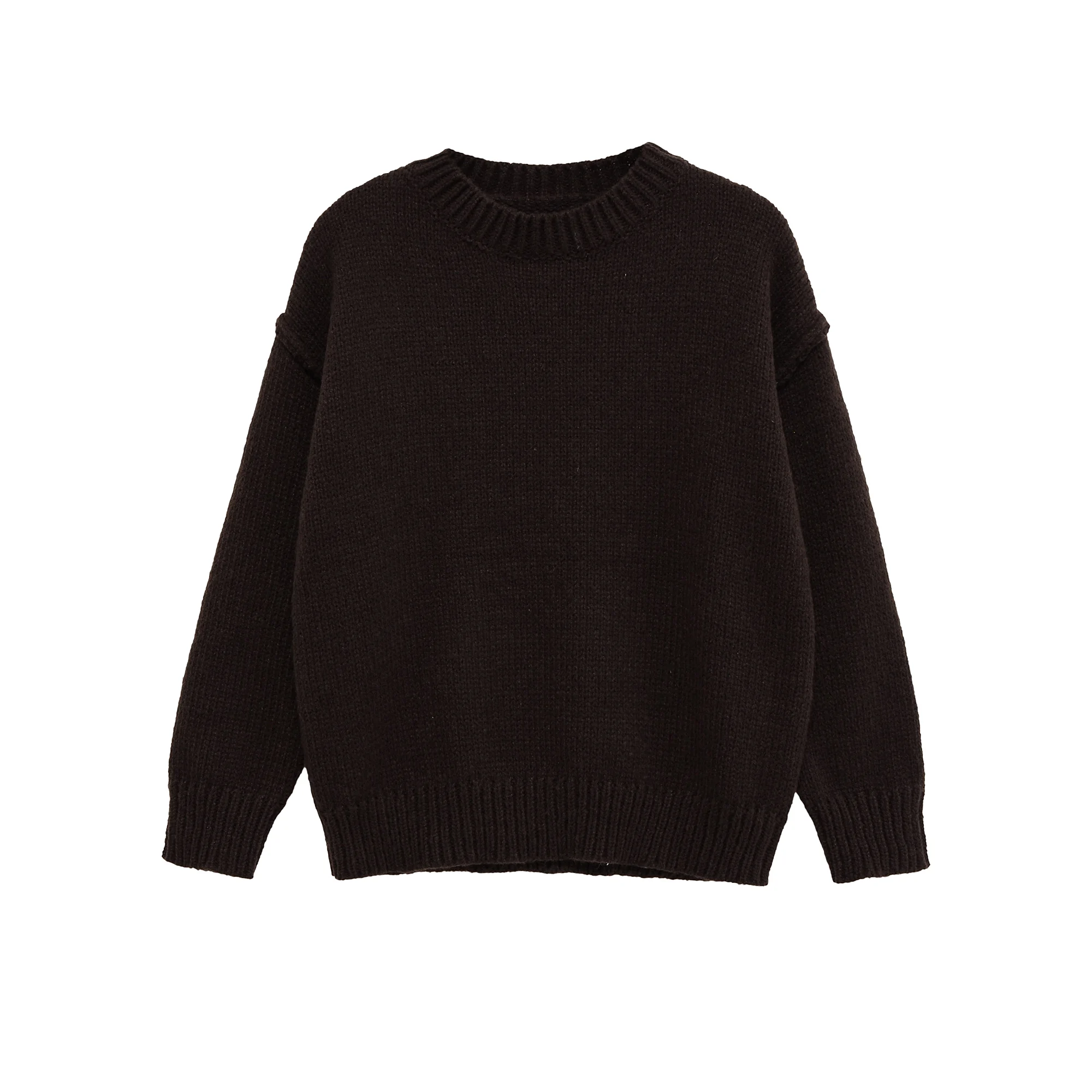 

Women's clothing autumn new products simple casual and fashionable loose basic round neck long sleeve knitted sweater