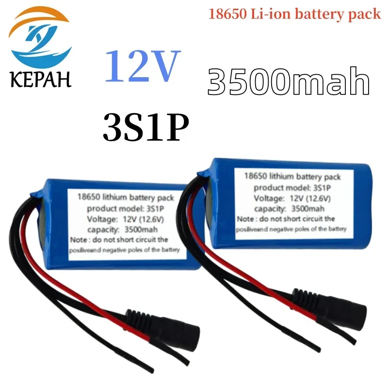 18650 12 فولت 3S1P 3500 مللي أمبير بطارية 18650 بطارية ليثيوم أيون مع BMS لإمدادات الطاقة الاحتياطية كاميرات CCTV #1