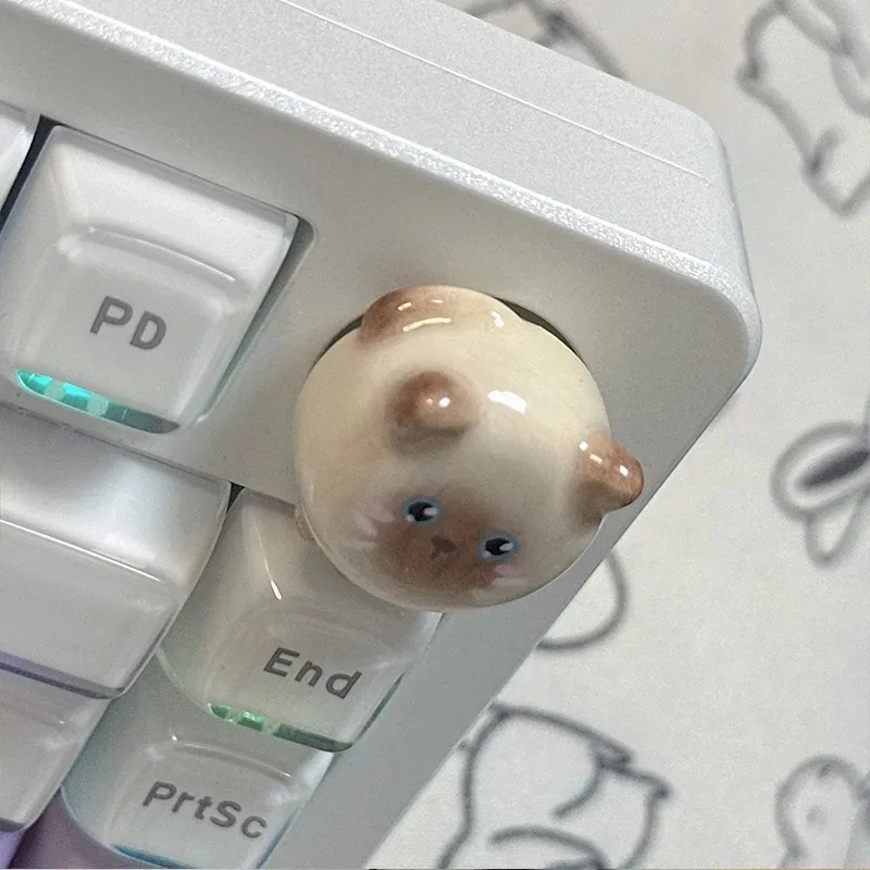 Imagem -06 - Mifuny-gato Siamês Knob Keycaps Handmade Artesanal Keycaps para Hi8 Acessório Teclado Mecânico Custom Resina Kawaii Bonito